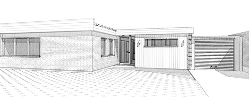 3D skiss-entrétak-tillbyggnad Täby-tak-arkitektritning